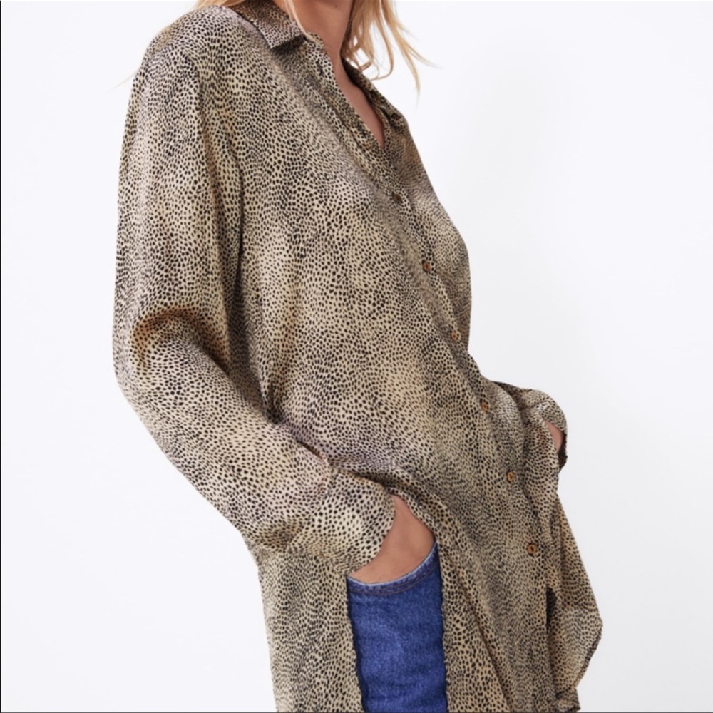ZARA LONG ANIMAL PRINT BLOUSE / DRESS